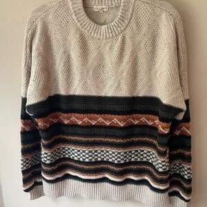 Gilded Intent (S) cream geometric sweater